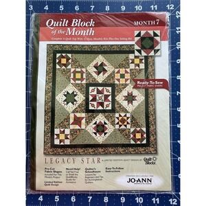 Joann Quilt Block Of The Month Legacy Star Limited Edition Month 7 HOURGLASS
